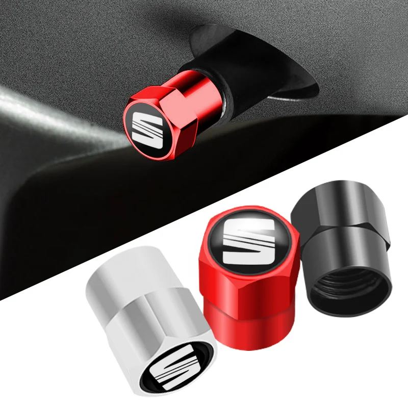 4 Uds de tapas de válvula de rueda de coche accesorios de ruedas para asiento Leon Ibiza Ateca Sportcoupe Alhambra Exeo Altea Arona Toledo Tarraco