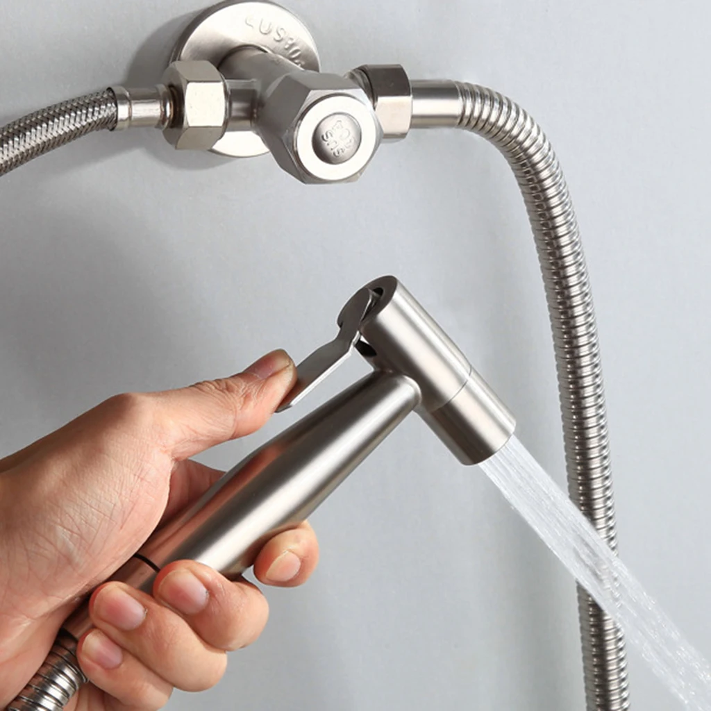 Stainless Steel Toilet Sprayer Set-Handheld Bidet Sprayer Kit-Bathroom Hand Shower for Muslim Self Cleaning-Premium