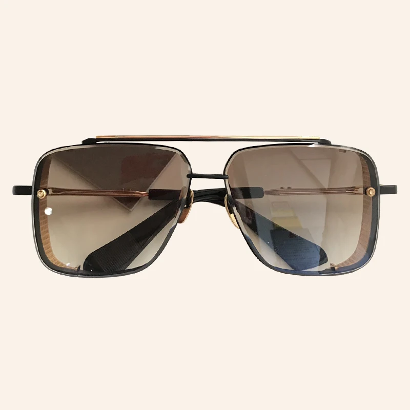 No.2 Sunglasses Высококачественные Квадратные Солнцезащитные очки, мужские солнцезащитные очки с большой зеркальной оправой, брендовые солнцезащитные очки UV400 - Цвет линз: No.2 Sunglasses