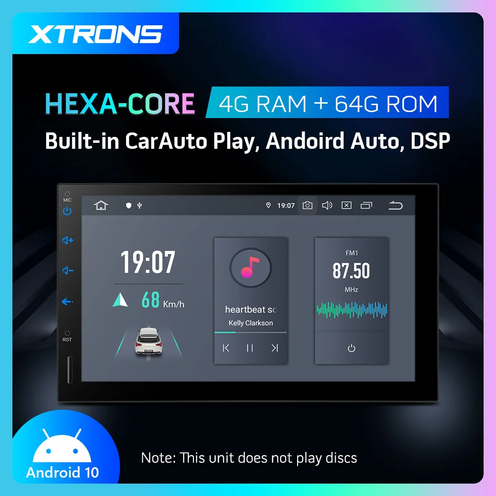 XTRONS 7'' PX6 Android 10.0 Bluetooth 5.0 Universal 2 Din Car