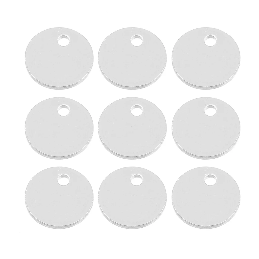 40pcs Round Gold silver color Pendant Stamping Blank Dog Tags Pendants Charm Necklace DIY Jewelry Crafts 8mm