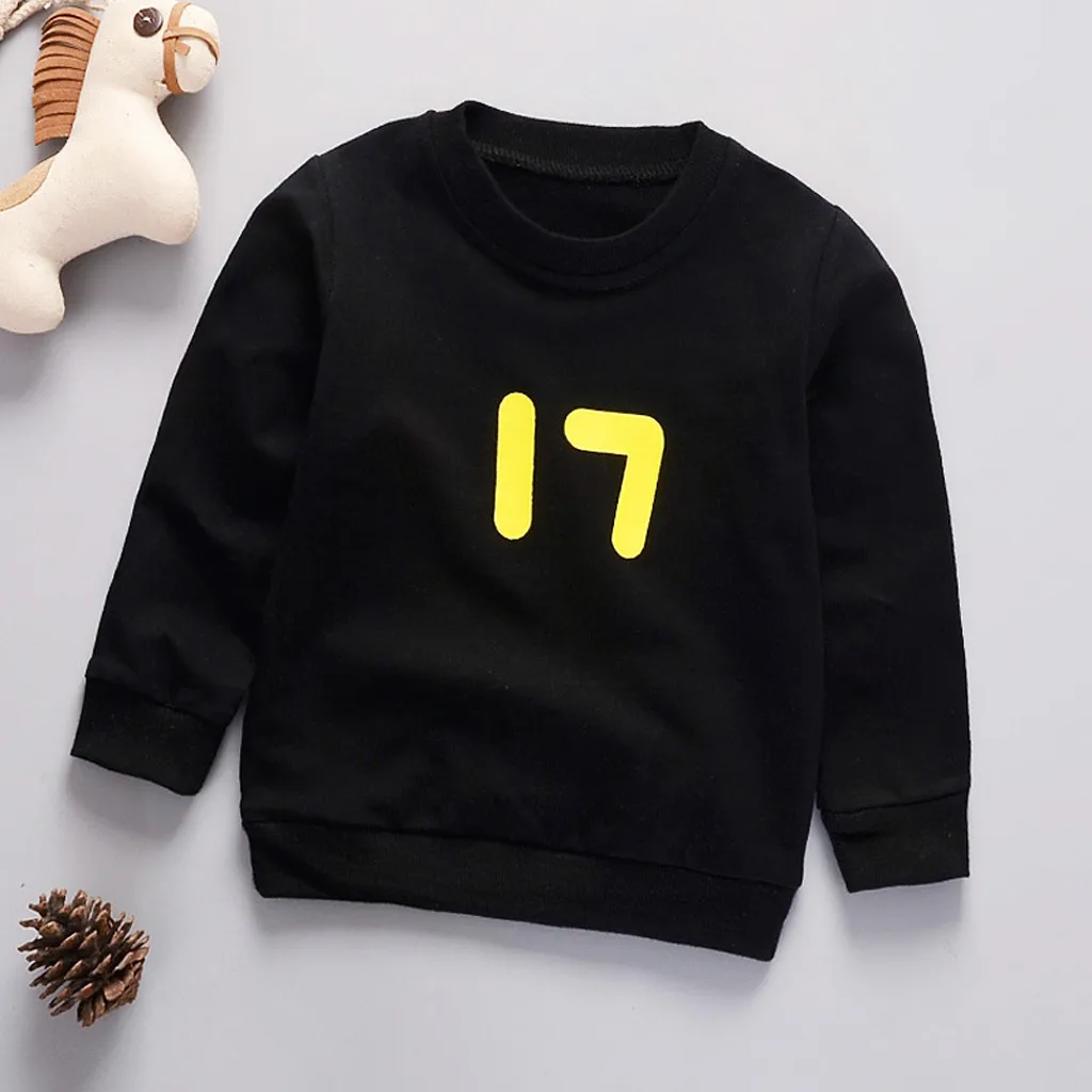 Toddler Infant Baby Girl Boy Letter Print Sweater Long Sleeve Pullover Sweatshirt Top Fall Winter Outdoor Outfit Clothes 