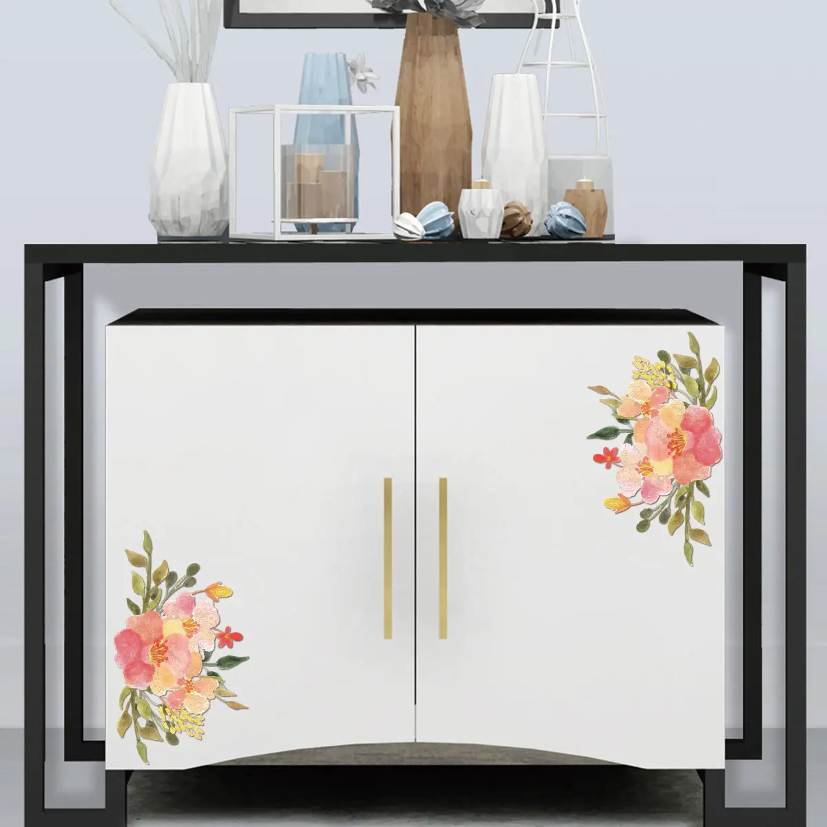 Y1537 Креативный стиль Цветочная лоза камера горшок холодильник шкаф стеклянные наклейки крутые домашние декоративные наклейки на стену