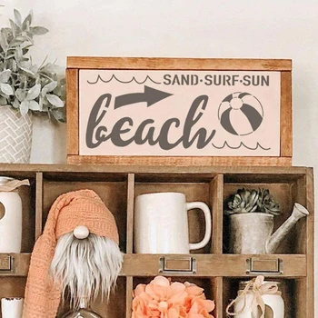 

6Pcs Reusable Summer Painting Stencil-Lemon/Sunflower/Beach/Pineapple/Today Is A Good Day For A Good Day Stencil Diy Supplies