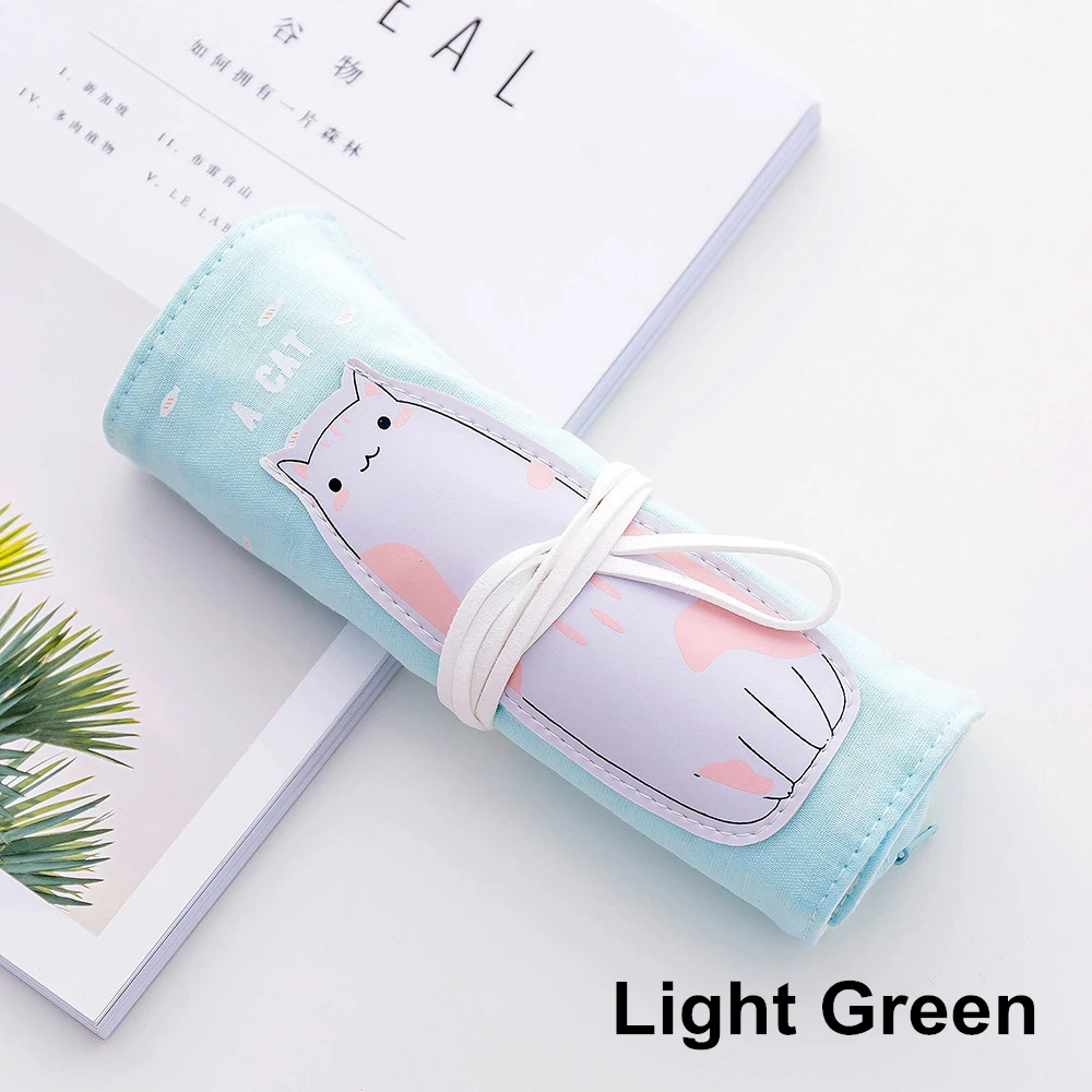 1pcs light green Милый школьный чехол для карандашей с единорогом, школьный чехол для карандашей, кавайный пенал для карандашей для девочек и мальчиков, милый большой пенал для карандашей, канцелярские принадлежности - Цвет: 1pcs light green
