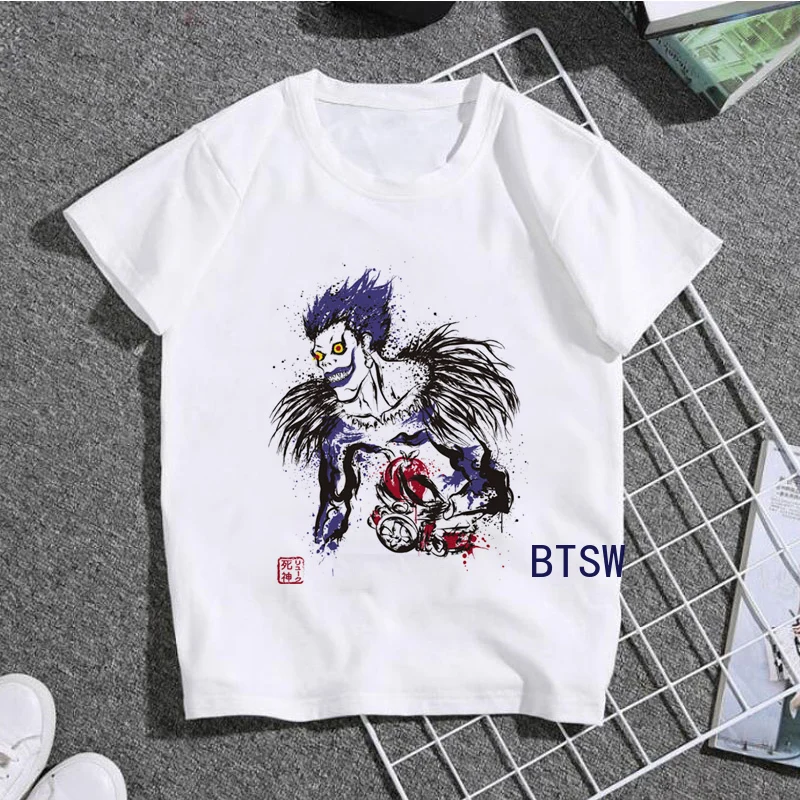 Death Note Ryuuku Новые повседневные топы для мальчиков с принтом футболка короткими