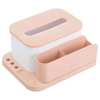 

Multifunctional Car Tissue Holder, Mobile Phone Storage Rack, Remote Control Car Storage Box, Pink