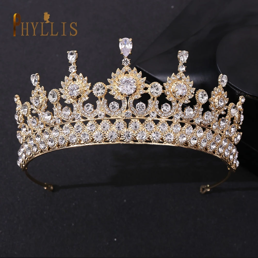 A67 Zircon Crown Bride Headwear Crystal Women Tiaras Rhinestone Wedding Headpiece Birthday Headband Pageant Hair Jewelry