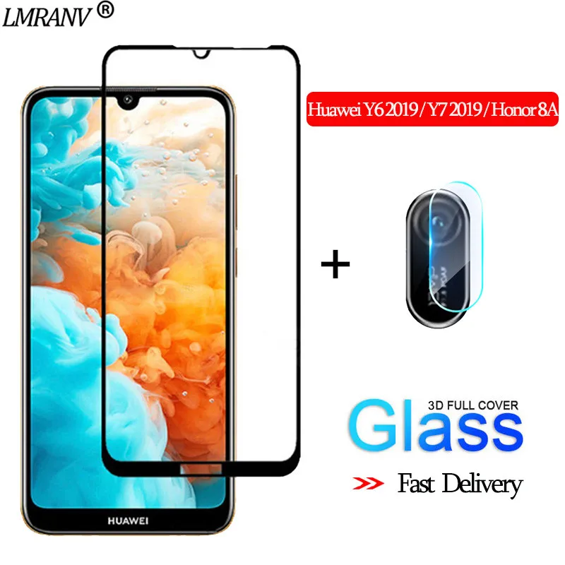 

2-in-1 Camera Glass for Huawei Y62019 3D Protective Glass huawei y72019 Screen Protector Honor-8-A Tempered Glass huawei y6 2019