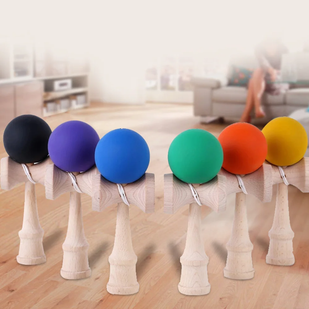 1 Set Kendama Toy Wooden Skill Sword Cup Ball Games Educational Outdoor Funny Toys for Children Gifts Sports (Random Color) 5