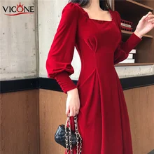Весеннее платье vicone женское винтажное бархатное 2020 сексуальное