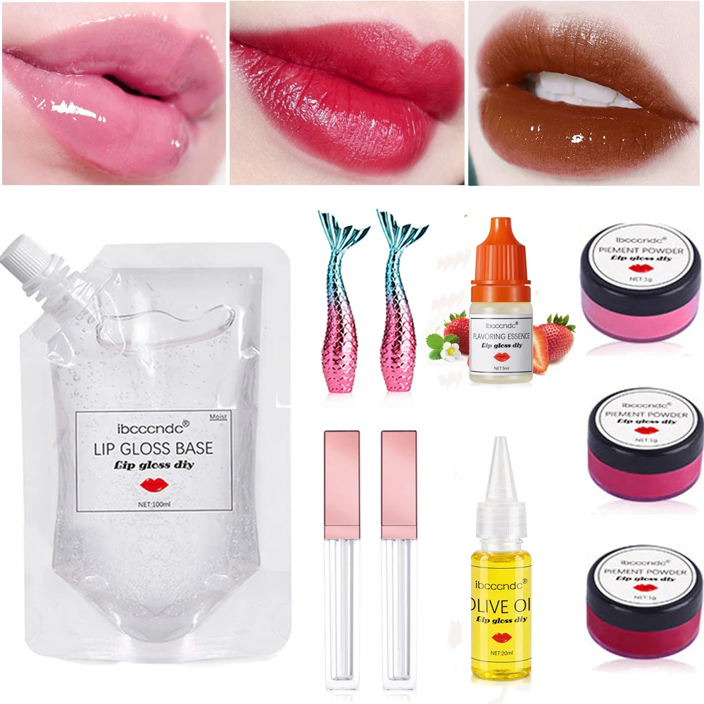 DIYClearLipGlossBaseGelSetNonStickMoisturizingLipstickBase