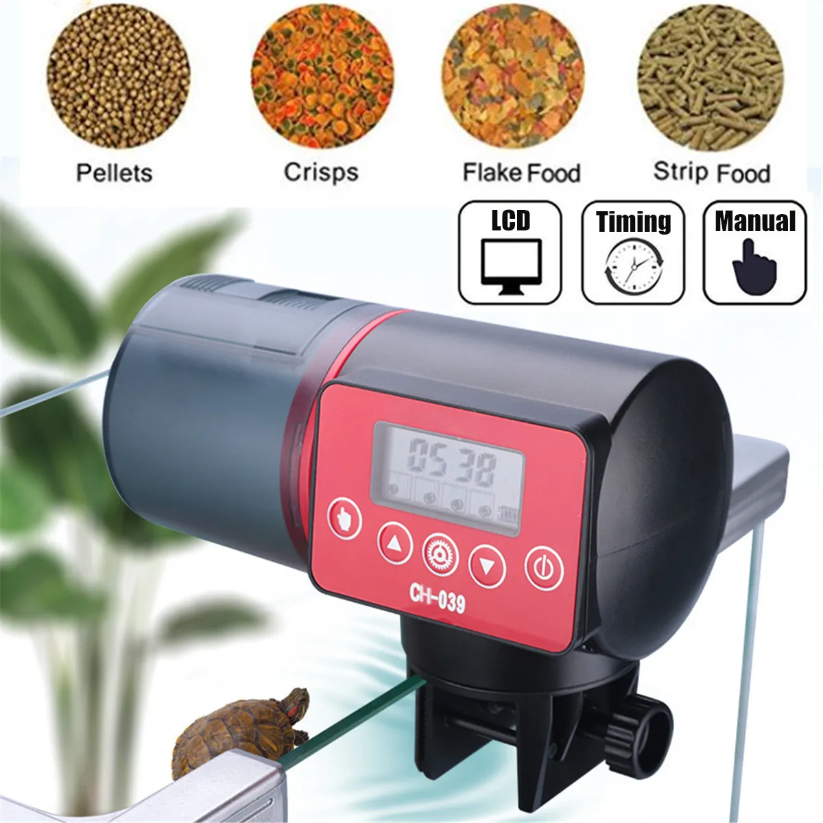 

1PC Digital Automatic Fish Feeder Electrical Plastic Fish Tank Timer Feeder Aquarium Tank Food Feeding Portable Fish Feeder Tool