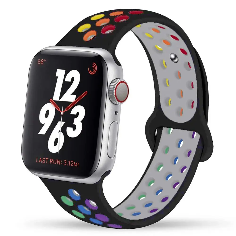 Correa de edición orgullo para apple watch, banda de silicona de 44mm, 40mm, 42mm y 38mm para iwatch series 5 4 3 SE 6
