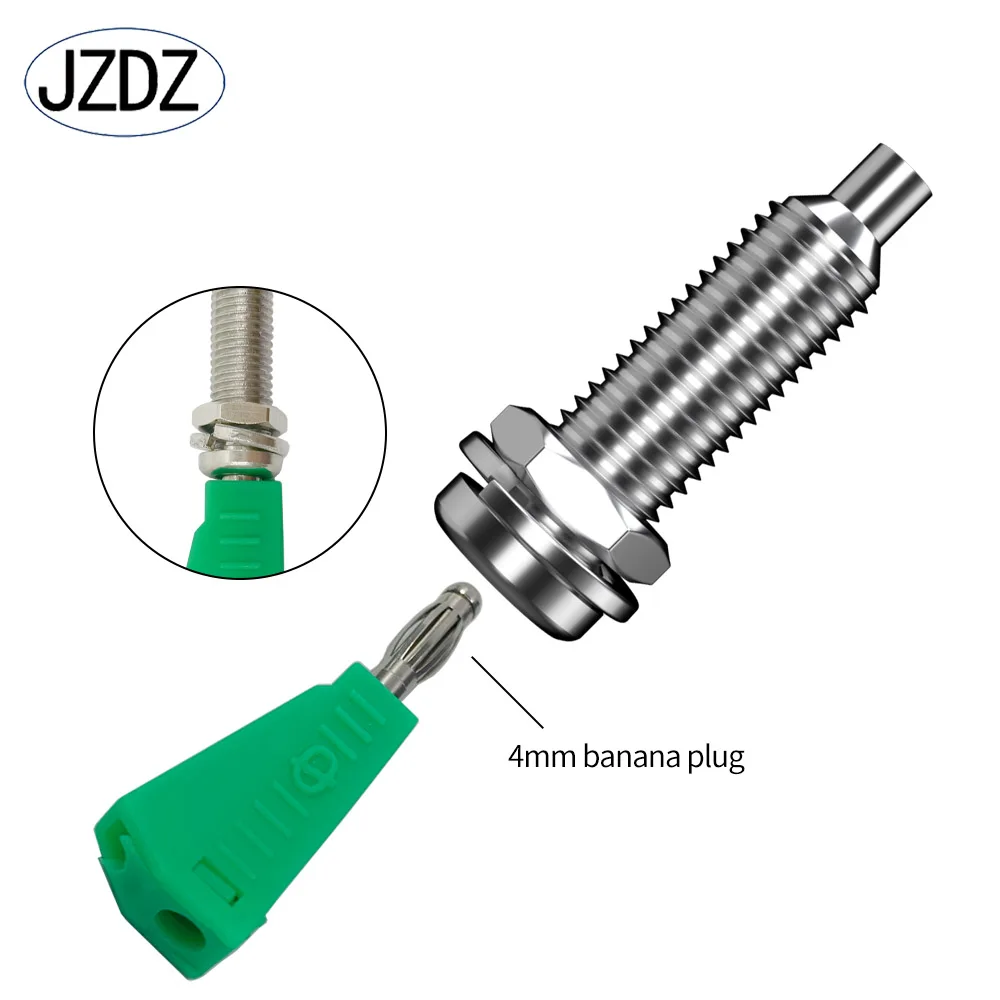 JZDZ 10pcs 4mm 바나나 소켓 금속 M6 육각형 너트 컷 아웃 패널 소켓 바인딩 포스트 전기 커넥터 DIY 부품 J.40009