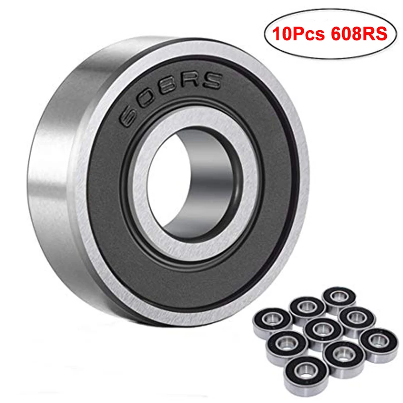 

Подшипник шариковый стальной уплотненный, 10 шт., 608RS, ABEC-5, 8x22x7 мм, подшипник 608RS, Z3V3, 608-2RS, 608rs