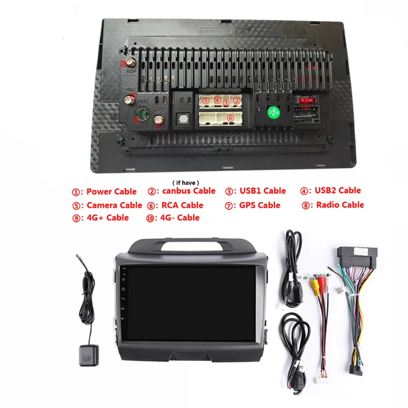 Sale 9" 2G RAM 32G ROM Android Car DVD Video Player GPS For KIA Sportage R 2011 2012 2013-2015 audio car radio stereo navigation 22