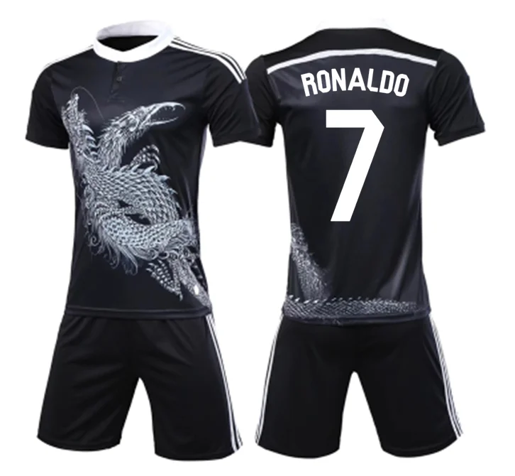 

2019 Diy dragon ronaldo cr7 T Shirts+Shorts Two Pieces Men kids T-Shirt Top Quality Hip Hop Short Sleeve T shirt Men for gift