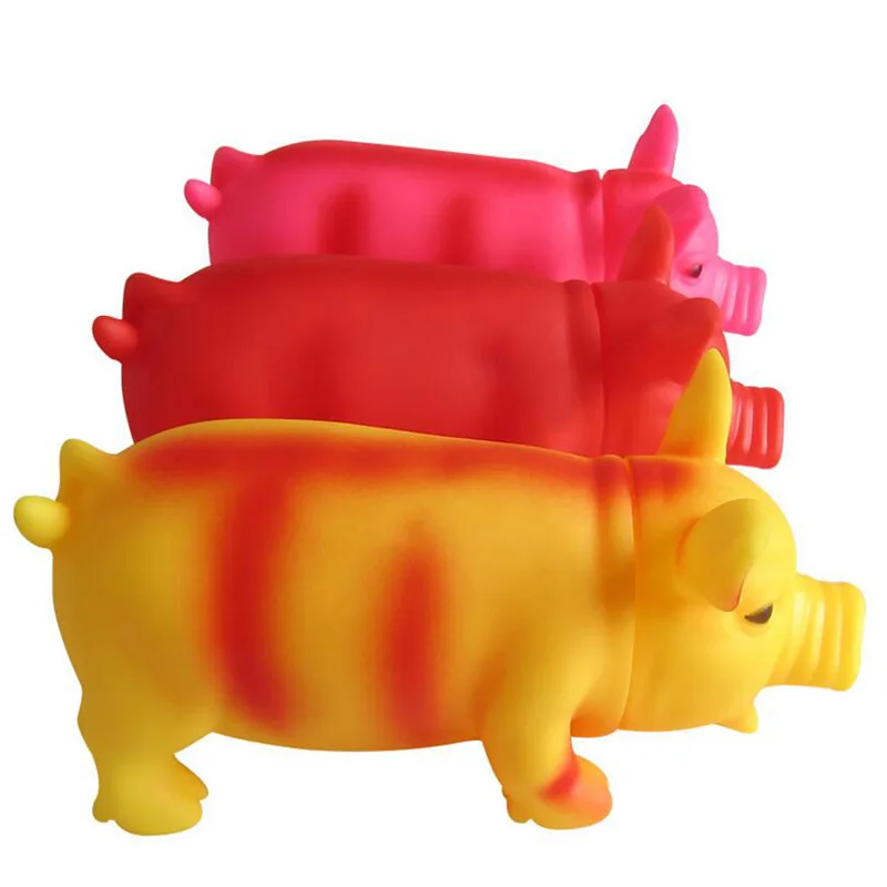 

Cleaning Teeth Dog Cat Chewing Toy Pig Squeak Cute Rubber Pet Dog Puppy Playing Pig Toy Squeaker Squeaky With Sound Color Random