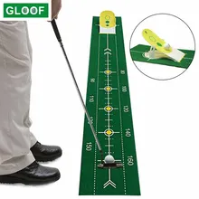 Indoor Golf Putting Green Swing Trainer Set - Portable Mat with 4 Holes Green Practice Training Aid for Home Office Outdoor Use