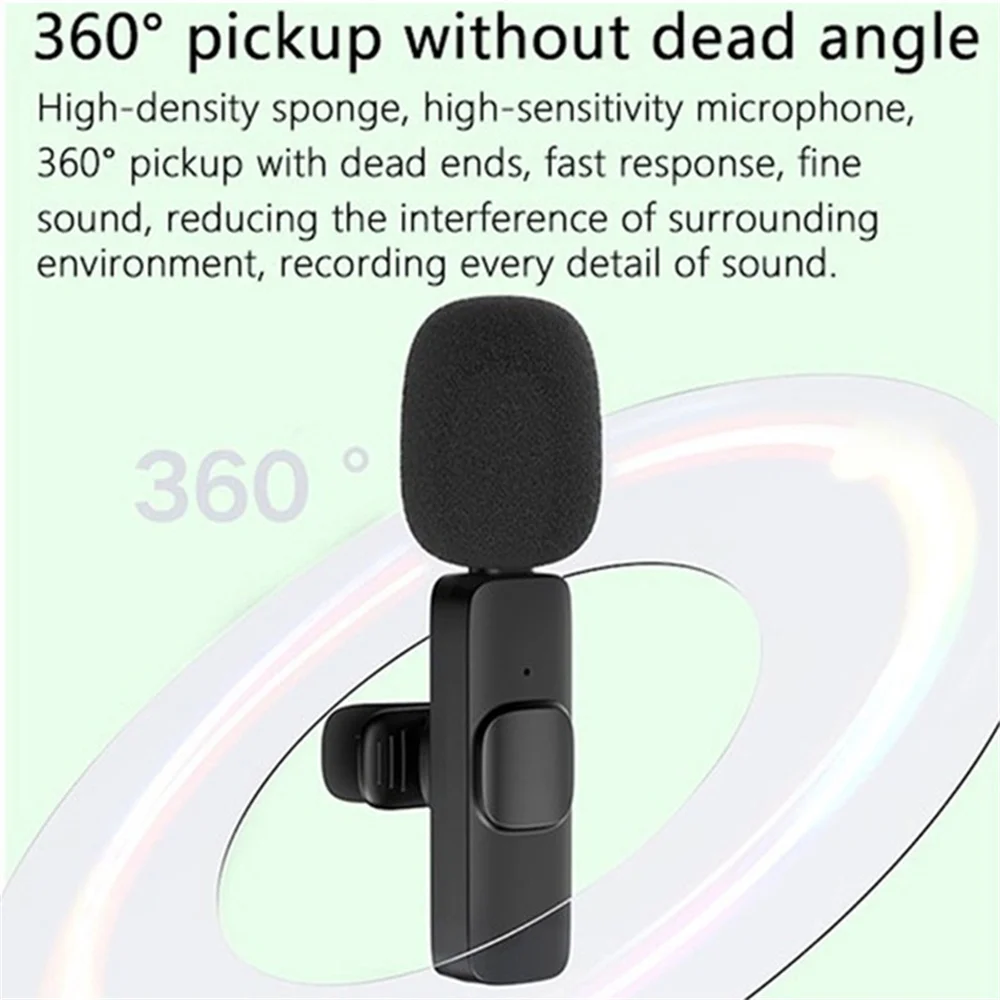 Wireless Lavalier Microphone 360 Pickup 