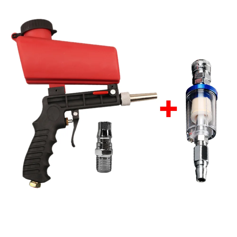 Portable 90psi Adjustable Sand Blasting Machine Gravity Sandblasting Gun Small Handheld Pneumatic Sandblasting Gun Set
