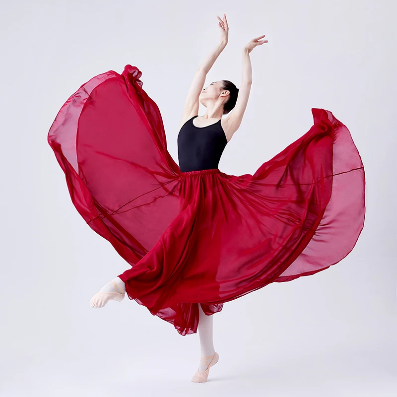 Women Chiffon Skirts Ballerina Dance Ballet Skirts Adults Dance