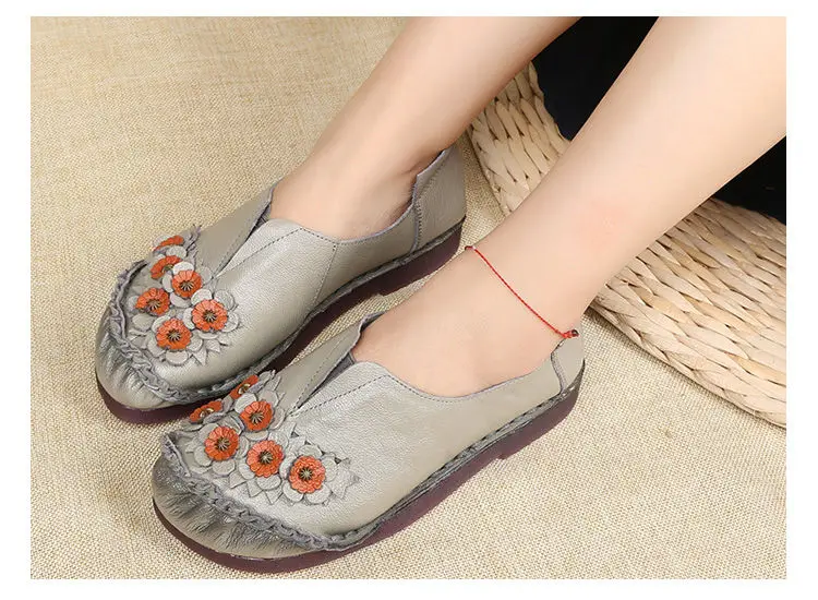 Lovely Spring Blue Flower Cotton Quilted Soft Flat Shoes Slippers A48 