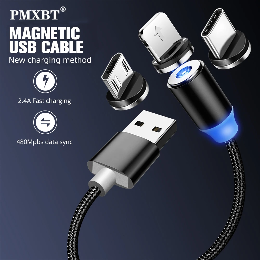 Магнитный USB кабель для зарядки телефона универсальный магнитный шнур iPhone Samsung S9