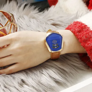 

Diamond Style Quartz Watch Simple Personality Fashion PU Leather Band Men Women Students Quartz Watch XRQ88