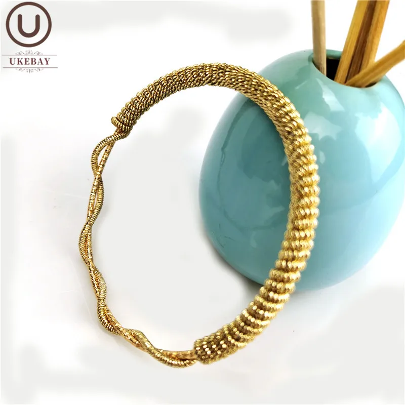 UKEBAY New Handmade Jewelry Gold Chains Women Luxury Bangles Fashion Charm Bracelets Gifts Color Metal Bracelet Designer Bangle | Украшения