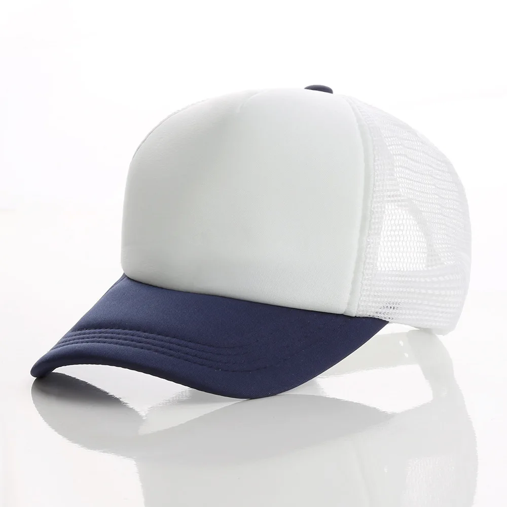 Navy white 1 шт. Заводская бейсболка, Кепка с пользовательским логотипом, для взрослых, сделай сам, на заказ, кепка для папы, Кепка для водителя грузовика, сетчатые бейсболки - Цвет: Navy white