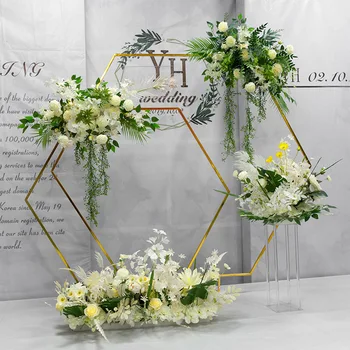 

High Quality Round Wedding Arch Sillk Artificial Flower Decoration Scene Layout Road Guide Row of Flower Garden Decoration Props