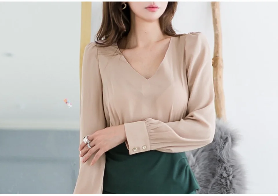 Элегантное офисное женское платье осень высокая талия тонкая однотонная, с приметанными оборками длинный рукав Темперамент карандаш вечерние женские платья