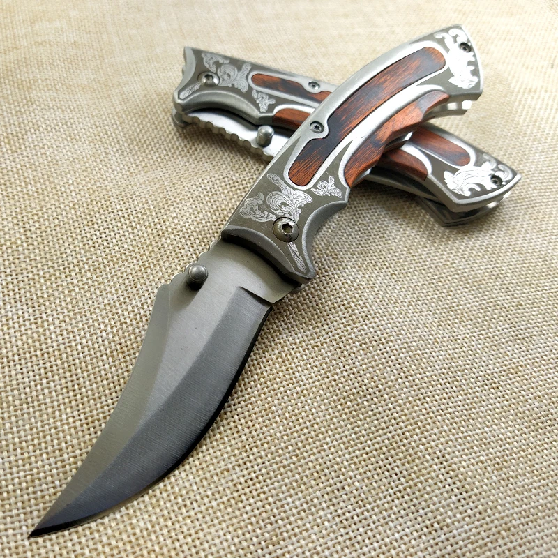 Высокое качество складной 440C Лезвие Тактический нож карманные ножи нож для охоты и кемпинга деревянная ручка выживания Открытый инструмент нож