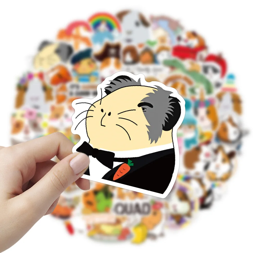 10/30/50PCS Cute Animal Guinea Pig Personality Decoration Graffiti Waterproof Sticker Notebook Refrigerator Skateboard Wholesale