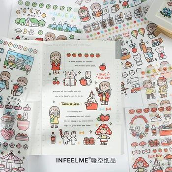 

1 Sheet Kawaii Korea Stickers Cartoon Scrapbooking Stickers Paper Sticker Flakes Stationary DIY Ablum Diary School Supplies