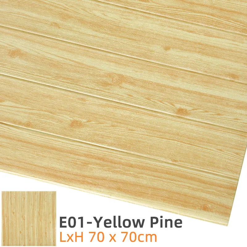 E01-Yellow Pine Kaguyahime 3D стикер на стену s DIY самоклеющиеся водостойкие обои кирпичный Декор Фон для наклейка для гостиной - Color: E01-Yellow Pine