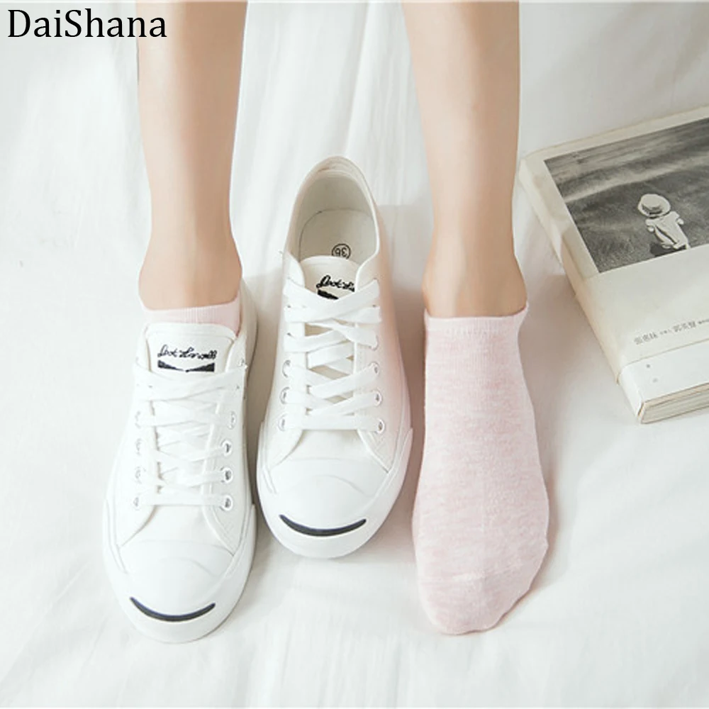 DaiShana 20 штук = 10 пара/лот Новая мода конфеты цветной носок женские носки до лодыжки Забавные милые носки-башмачки повседневные женские носки