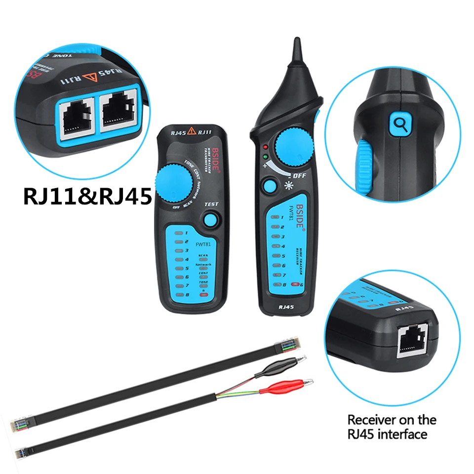 Bside FWT81 кабельный трекер RJ45 RJ11 телефонная Проводная сеть LAN tv Электрический тестер линии поиска