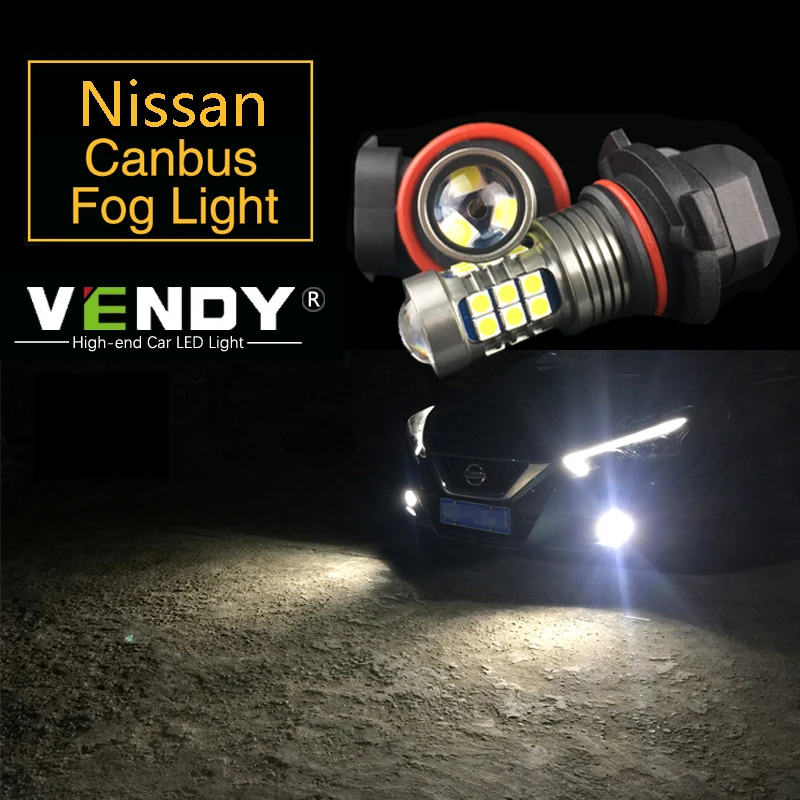 

2x Canbus H8 H10 H11 H16 9006 PSX24W Car Auto LED Fog Lights Bulbs For Nissan Qashqai j11 Tiida Juke Almera X-trail t31 Altima