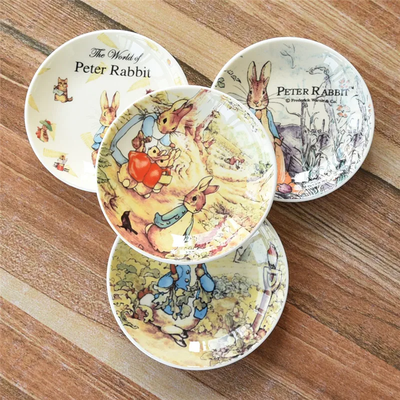 

2pcs tableware Cartoon plates Breakfast Steak cake plate 6 or 8 Inch Rabbit Dish Ceramic plate Fruit Snack Dessert dinner plates