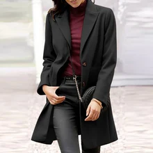 

Women Blazer Suit VONDA 2022 Ladies Black Poncho Casual Midi Overcoats Autumn Loose Lapel Coat Oversize Beach Outerwears