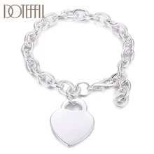 DOTEFFIL 925 Sterling Silver Love Heart Lock For Women Wedding Engagement Party Fashion Jewelry