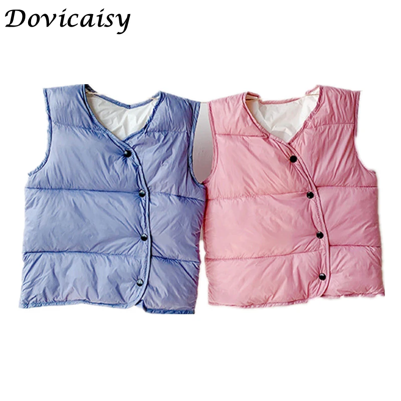 

Winter vest for girl Boys Jacket light Cotton cotton vest Kid Waistcoat baby Vest Solid Single Breasted Outerwear Coats