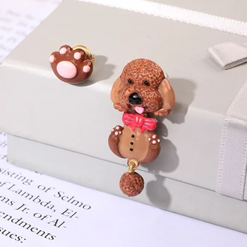 

Earings Aros Aretes Rushed Hoop Earrings Enamel Super Of Stereo Teddy Cute Dog Paw Personality Asymmetric Two For Dyson Girl