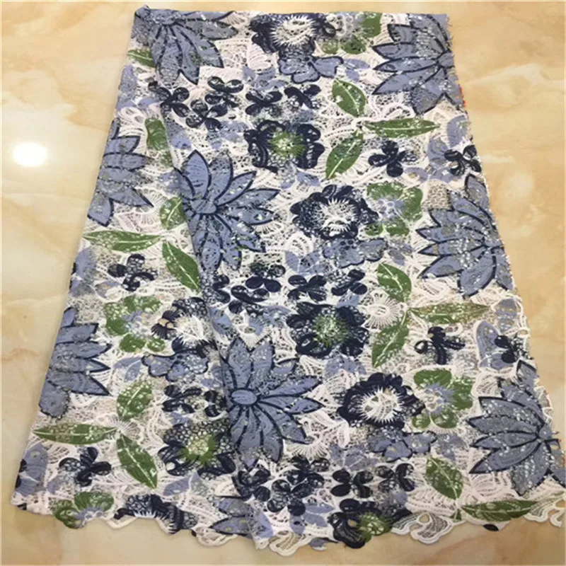 

Embroidery Design African Cord Lace Fabrics High Quality Nigeria Wedding Dress Lace Water Soluble Guipure Lace Fabric