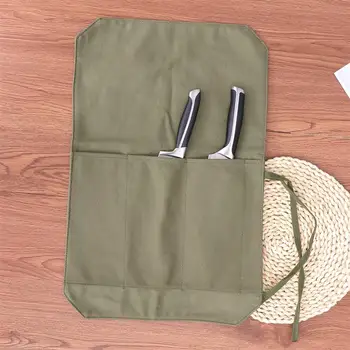 

A Chef's Knife Roll Bag Portable Travel Chef Knife Case Carrier Storage Bag with 4 Slots