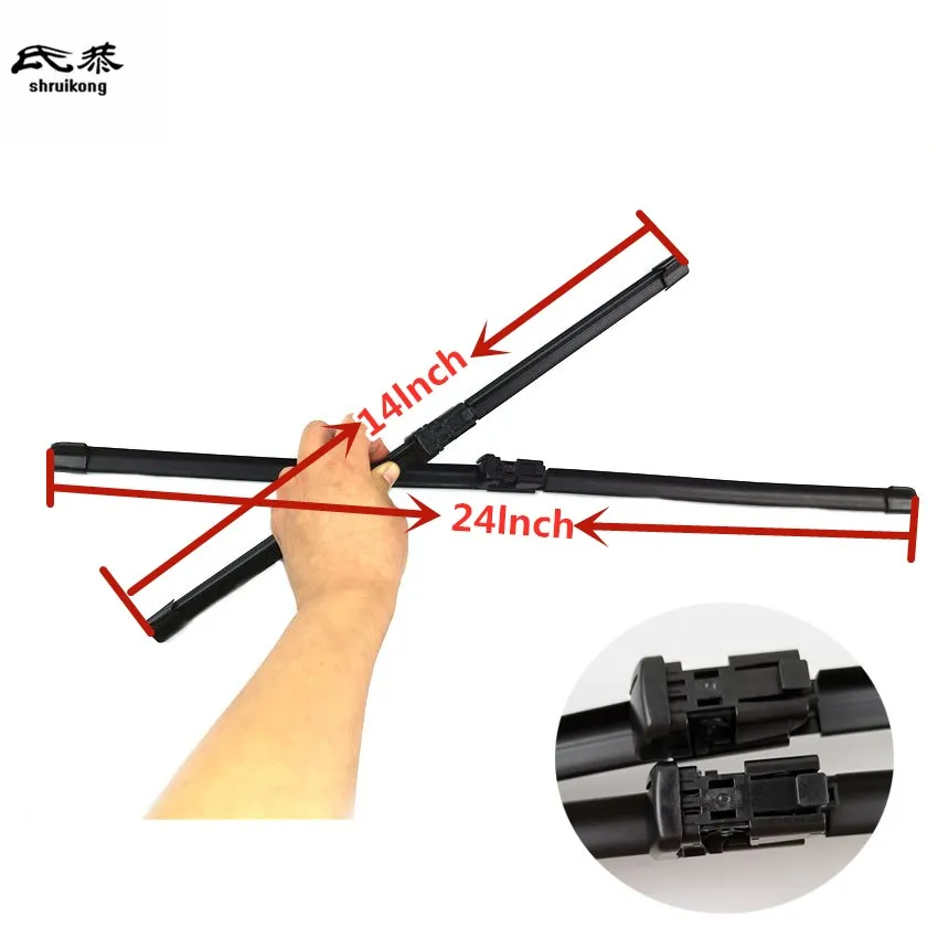 Adesivi Per Styling Auto Spazzole Tergicristallo Per Renault Zoe (Dal 2012 In Poi) Bracci Tergicristallo Tipo 24 "14" Fit