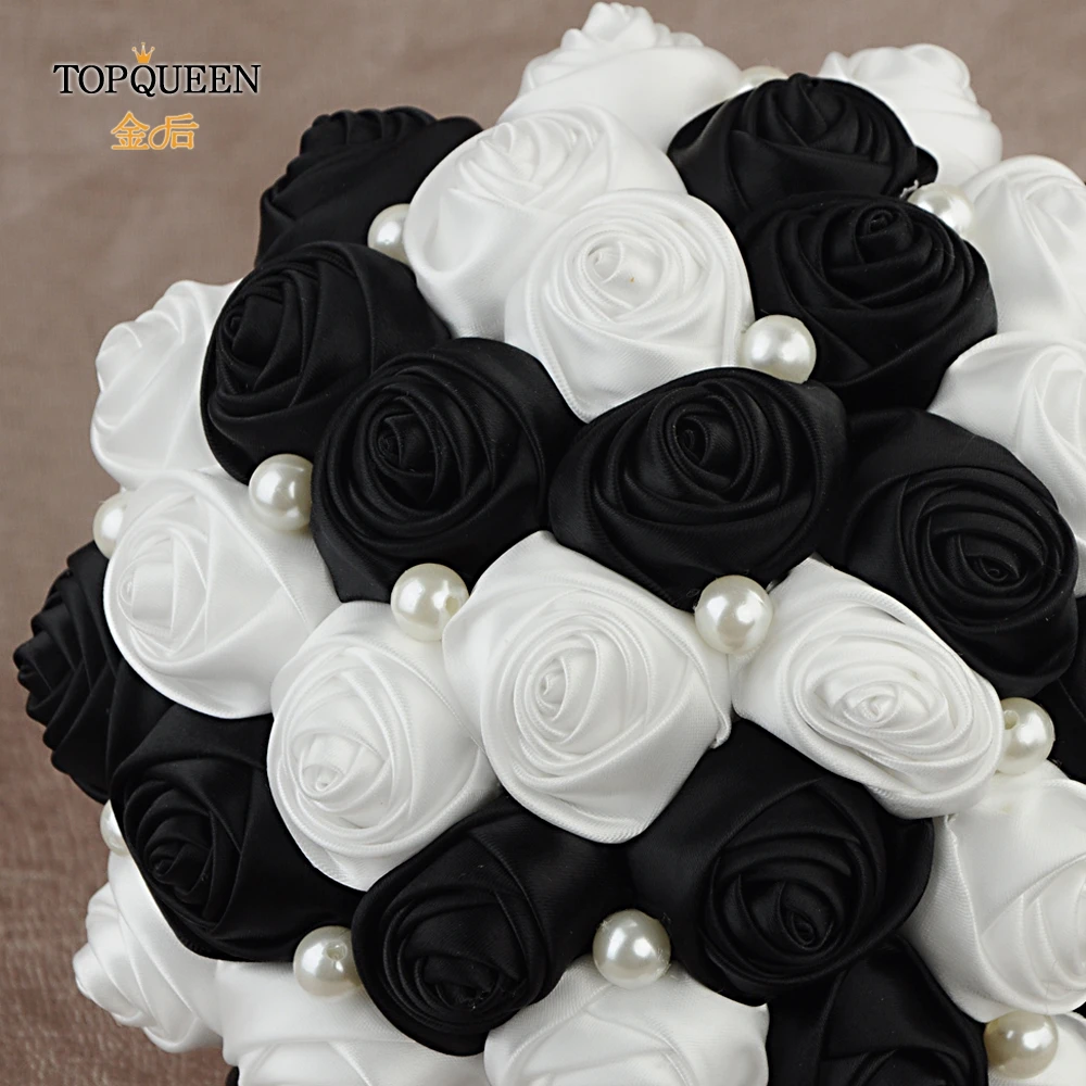 TOPQUEEN F4-BK Свадебный букет с брошью букеты для невесты Искусственные цветы букет Свадебный букет невесты